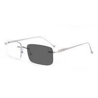 Lunettes optiques sans monture pour hommes, lunettes photochromiques anti-lumière bleue pour femmes, montures de lunettes en métal pour hommes