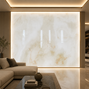 Piastrelle in Marmo Onice Bianco Puro <span class=keywords><strong>Trasparente</strong></span> per Piano Tavolo da Caffè Retroilluminato in Onice Bianco - Product Image 6