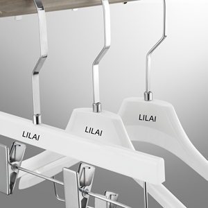 Nuovo negozio di abbigliamento da <span class=keywords><strong>donna</strong></span> bianco acrilico appendiabiti eleganti in acrilico trasparente <span class=keywords><strong>pantaloni</strong></span> appendiabiti con clip dorate - Product Image 5