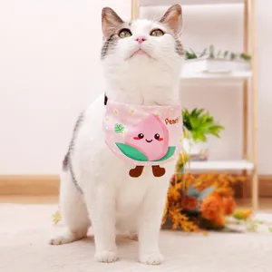 Manufacturer wholesale custom cotton fruit design cat accessories dog bandana collar