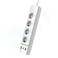 Multiprise pour maison intelligente Prise plate à 4 voies Prise design rabattable Extension pratique Wifi avec prise de charge USB Prises allemandes