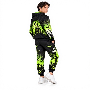 Conjunto Deportivo de Halloween para Hombre, Sudadera con Capucha de Felpa Informal, Pantalones Deportivos con Estampado de Halloween, Ropa Deportiva para Correr en Invierno - Product Image 6