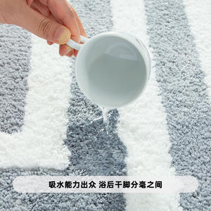 Alfombra de Baño Acolchada de Microfibra, Rectangular, Absorbente y Antideslizante para Uso en el Baño - Product Image 1