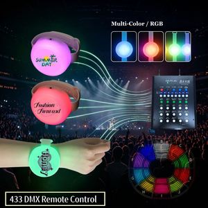 สายรัดข้อมือ LED สีขาวกันน้ำแบบรีโมท ขายดีปี 2026 433/512 DMX 2.4G ควบคุมผ่านแอพ สำหรับเชียร์กีฬา ของพรีเมี่ยม - Product Image 1