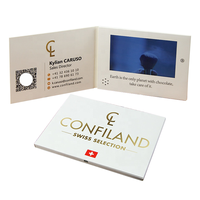 Lecteur vidéo numérique personnalisé avec écran LCD IPS de 7 pouces, avec un style de musique et un matériau en papier pour cartes de vœux de luxe et cadeaux d'affaires