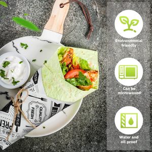 Emballage alimentaire personnalisé avec logo imprimé, résistant à l'huile, pour hamburgers, papier à sandwich biodégradable blanc résistant à la graisse - Product Image 3