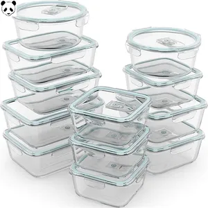 热销微波炉安全玻璃食品容器防漏便当餐盒餐盒餐食准备储存食品容器