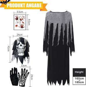 Disfraz <span class=keywords><strong>de</strong></span> fiesta <span class=keywords><strong>de</strong></span> Halloween para adultos y niños Grim Reaper Ghost Skeleton Cosplay <span class=keywords><strong>Scream</strong></span> of Dark God incluye máscara <span class=keywords><strong>de</strong></span> utilería <span class=keywords><strong>de</strong></span> escenario - Product Image 2