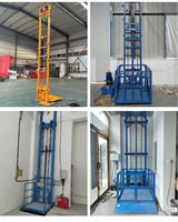 Plateforme élévatrice hydraulique verticale à rail de guidage, petite plateforme de levage à chaîne, table 1x0,8m, hauteur de levage 2m, pour entrepôt, usine, usage domestique