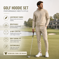 Ensemble de survêtement de golf personnalisé pour homme – Sweat-shirt léger haute performance et pantalon de jogging à séchage rapide, extensible dans les 4 sens – Fournisseur OEM ODM