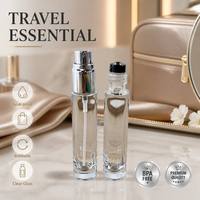 Ensemble de flacons de parfum portables en verre transparent de 10 ml avec vaporisateur et flacon roll-on pour huiles essentielles, emballage de voyage, vente en gros