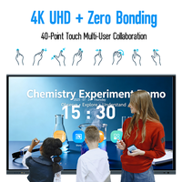 Tableau blanc interactif intelligent 4K UHD de 65, 75 et 86 pouces, sans collage, tactile IR 40 points, pour réunions et conférences, panneau plat interactif, FCC/CE