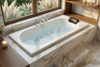 Ensemble d'accessoires de salle de bain en acrylique pour baignoire ovale à encastrer, pour la maison, les hôtels commerciaux, les villas et les salles de bain.