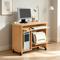 Plateau de clavier en MDF de 83 cm de large avec roulettes, rangement CPU et base en H pour table d'ordinateur à usage résidentiel et commercial flexible