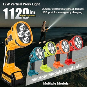 Lámpara de Trabajo LED para Baterías <span class=keywords><strong>Bosch</strong></span>, <span class=keywords><strong>DeWalt</strong></span>, <span class=keywords><strong>Milwaukee</strong></span>, <span class=keywords><strong>Makita</strong></span>, Ryobi y Black and Decker, 12W, Carga USB, Luz de Emergencia, para Camping y Senderismo - Product Image 1