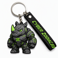 Vente en gros de porte-clés personnalisés en PVC souple de style anime mignon, porte-clés en silicone 3D souple, fabrication en PVC caoutchouc