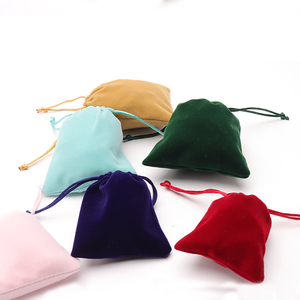 Multi Color Soft Velvet Drawstring Jewelry Pouch Custom Logo Print Dustproof Storage Bag For Necklace Earring Bracelet Gift Pack - Product Image 1