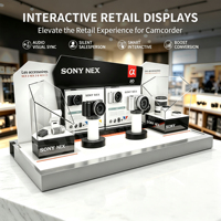 Exhibidor de Escritorio Interactivo Personalizado, Fábrica de Exhibidores de Acrílico con Luz LED Inteligente para Mostrador, Video para Comercio Minorista