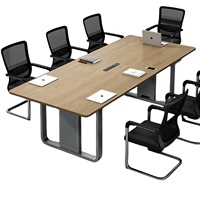 Table de Conférence Simple et Moderne, Longue, Rectangulaire, Démontable, pour Négociations Commerciales, Mobilier de Bureau