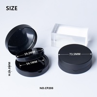 Boîtier cosmétique compact OEM&ODM personnalisé en ABS recyclable, design vague noire, épaisseur 26,8 mm, vente en gros directe usine