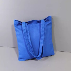 Handle Blue Custom logo Printing Promotional 100% Nature Cotton Canvas <b>Tote</b> <b>Shopping</b> <b>Bag</b> Wholesale - Product Image 4