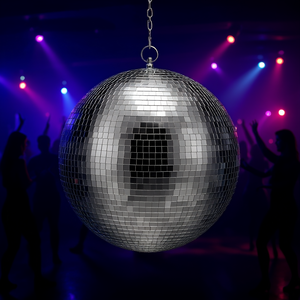 Bola de discoteca con espejo de 16 pulgadas para iluminación de fiestas con cadena para colgar y superficie reflectante - Product Image 2