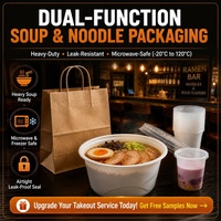 10oz Plastique Noir Rond À Aller Restaurant Soupe Sauce Bol À Emporter Ensemble Boîte De Nourriture Conteneurs