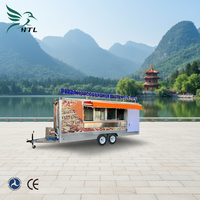 Remorque à pizza unique, chariot de restauration rapide remorquable, camion 220V, design mobile pour la livraison de snacks, en acier galvanisé, 3 roues