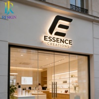 Signalétique moderne en acier inoxydable rétroéclairée par LED 3D pour les entreprises, les magasins, les devantures de magasins, la signalétique extérieure