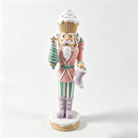 Figurine de soldat casse-noisette de style vintage, ornement de Noël en résine, décoratif peint à la main, objet de collection pour la maison ou le bureau