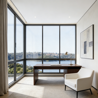 Ventana Corredera de Aleación de Aluminio Personalizada, Doble Vidrio, Visión Amplia, Resistente al Viento, Aislamiento Acústico, Conservación del Calor, para Dormitorio de Hotel