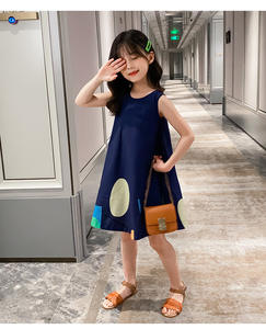 Vestido Casual de una Pieza sin Mangas para Niñas, con Estampado Floral y Geométrico, para Fiestas Infantiles - Product Image 4