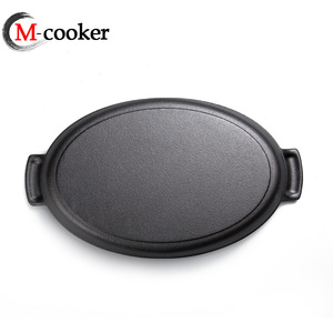 Wholesale Cast Iron Preseasoned Oval Dish <strong>Pan</strong> Set 26/30/34cm Mini <strong>Paella</strong> <strong>Pan</strong> with Flat Bottom - Product Image 6