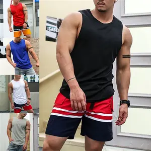 95% Polyester 5% Spandex Quick Dry Breathable Muscle Fitness Vest Training Sportswear Stringer 4XL Plus Size Men Tank Tops