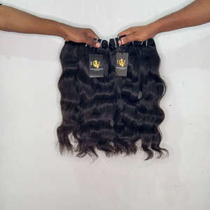 Cabello Humano Ondulado Natural Sin Procesar de Una Sola Donante, Cabello Indio Virgen con Cutícula Alineada, Paquete de Cabello Indio Crudo Sin Procesar - Product Image 2