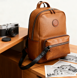 Nhà Sản Xuất Cổ Điển Da Máy Ảnh Ba Lô Womens Mens <span class=keywords><strong>Brown</strong></span> Có Thể Thay Đổi Dây Đeo Tông Màu Trung Tính Cho Các Chuyến Đi Cảnh Quan - Product Image 2