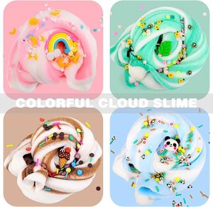 Cloud Slime <b>Kit</b> with Ice Cream, Lemon, Panda, Mint Leaf Cute Charms, Soft and Mild, Stress Relief Slimes Toy for Kids - Product Image 2