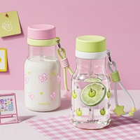 Nouvelle tasse à paille en plastique, bouteille mignonne et élégante pour filles et enfants, tasse portable résistante à la chaleur pour étudiants, vaisselle d'été