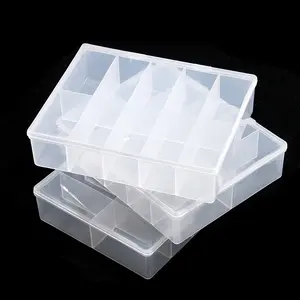 10格可调透明塑料储物盒珠宝工具箱珠粒收纳器美甲吸头盒