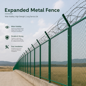 <span class=keywords><strong>Malla</strong></span> Metálica Expandida de Acero Resistente <span class=keywords><strong>para</strong></span> Cercas Perimetrales de Aeropuertos y Protección de Carreteras, <span class=keywords><strong>Malla</strong></span> de Seguridad de Alta Calidad con Orificios en Forma de Diamante - Product Image 2