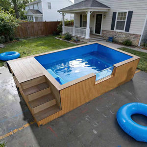 Fiberglass Swimming Pool Shell with Integrated Seating Area and Tanning Ledge for Adults Pool - Product Image 2