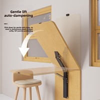 Support de table pliante murale ultra-mince en acier avec amortisseur à fermeture douce pour comptoir de bar et entrée