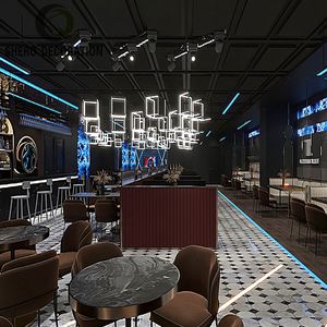 ไฟนีออนไนท์คลับการออกแบบตกแต่งภายในที่ทันสมัยคลับจอแสดงผลคลับที่กำหนดเองแสดงโชว์สำหรับร้านค้าภายในตกแต่ง - Product Image 4