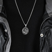 Factory Spot Wholesale 14Pcs Collier pendentif en acier inoxydable tridimensionnel Saint européen et américain