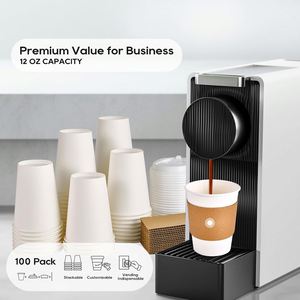 8oz 12oz 16oz 20oz Custom Printed Single Wall Craft Paper Eco-Friendly Biodegradable <b>Disposable</b> Take Away Coffee <b>Cups</b> with Lids - Product Image 3