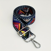Sangle de sac personnalisée en nylon Motifs de couleur géométriques Sangles de ceintures brodées réglables pour bandoulière