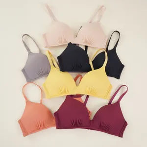 Sous-vêtements une pièce sans couture, Push-Up confortable, sans armature, demi-tasse, soutien-gorge respirant pour femmes, corset