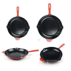 Egg Frying Pan Kitchen Cookware Steak Fry Pans Colorful Enamel Cast Iron Frying Skillet Pan