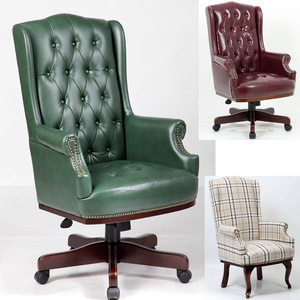 Chaises <span class=keywords><strong>de</strong></span> <span class=keywords><strong>bureau</strong></span> <span class=keywords><strong>de</strong></span> direction en cuir <span class=keywords><strong>de</strong></span> luxe à dossier haut, <span class=keywords><strong>style</strong></span> <span class=keywords><strong>Chesterfield</strong></span> antique, <span class=keywords><strong>style</strong></span> capitaine - Product Image 4
