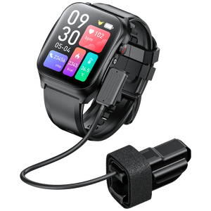 Montre connectée <span class=keywords><strong>pour</strong></span> seniors <span class=keywords><strong>avec</strong></span> GPS, appel SOS, détection de chute, moniteur de fréquence cardiaque et de pression artérielle, boussole Android, étanche IP67, écran carré IPS - Product Image 3
